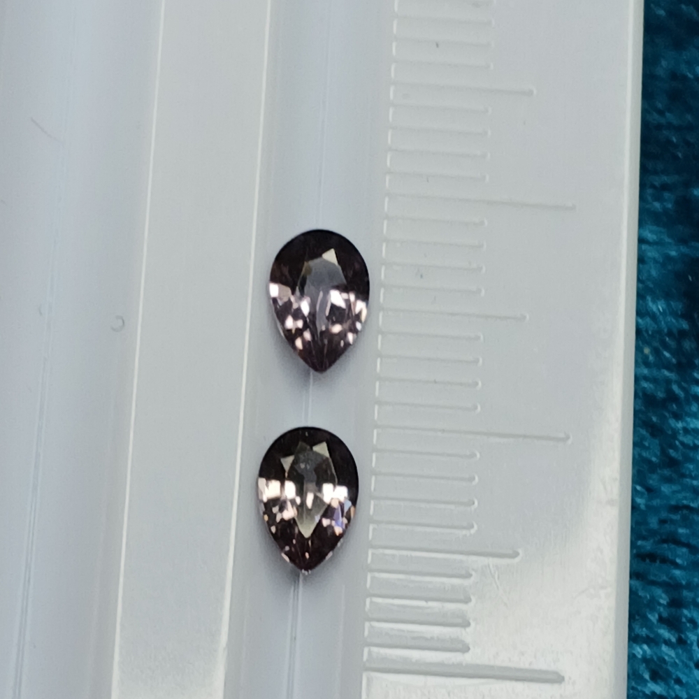 Elegant Purple Spinel 6x4mm Pear Duo